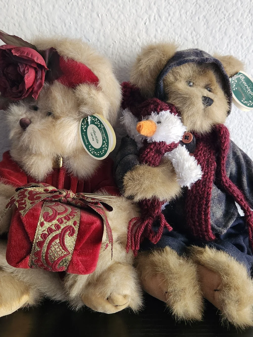 Bearington Collectabke Series Virginia and Jack & Frost Holiday Bears 14in NWT